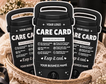Cooler Jug Can Holder Care Cards, Editable Template Canva, Can Cooler Cards, Drink Cooler Care Cards, Skinny Can Cooler Cute Can Cooler Card