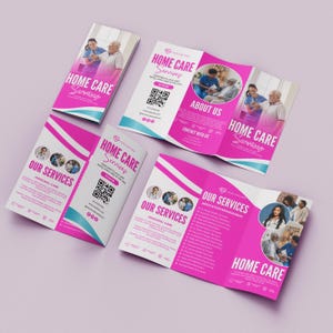 Home Care Business Brochure, Home Care Service Marketing Flyer, Trifold Brochure, Nursing Care Flyer, Canva Template Instant Download