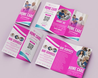 Home Care Business Brochure, Home Care Service Marketing Flyer, Trifold Brochure, Nursing Care Flyer, Canva Template Instant Download