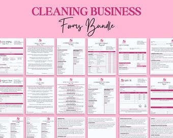 Cleaning Business Forms Bundle, Cleaning Client Intake form & Contract, Cleaning Checklist, Commercial Cleaning Proposal, Cleaning Service