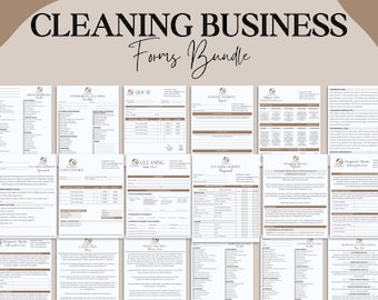 Cleaning Business Forms Bundle, Cleaning Client Intake form & Contract, Cleaning Checklist, Commercial Cleaning Proposal, Cleaning Service