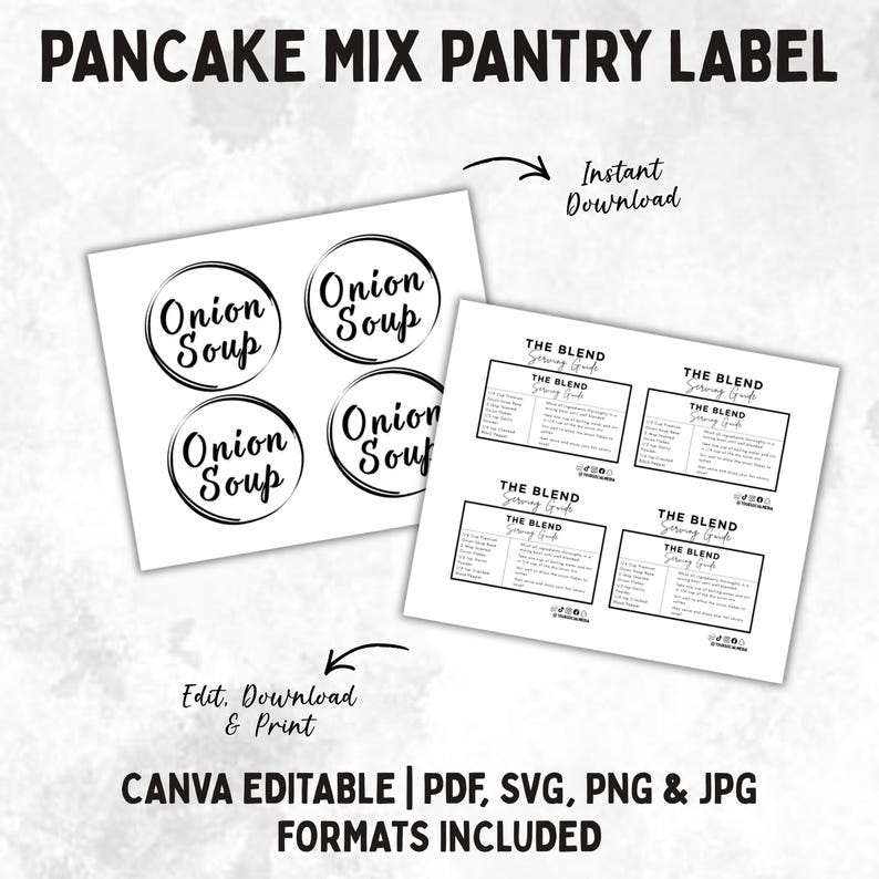 Printable Onion Mix Labels, Dry Mix Label Canva Template, PDF, SVG, JPG ...