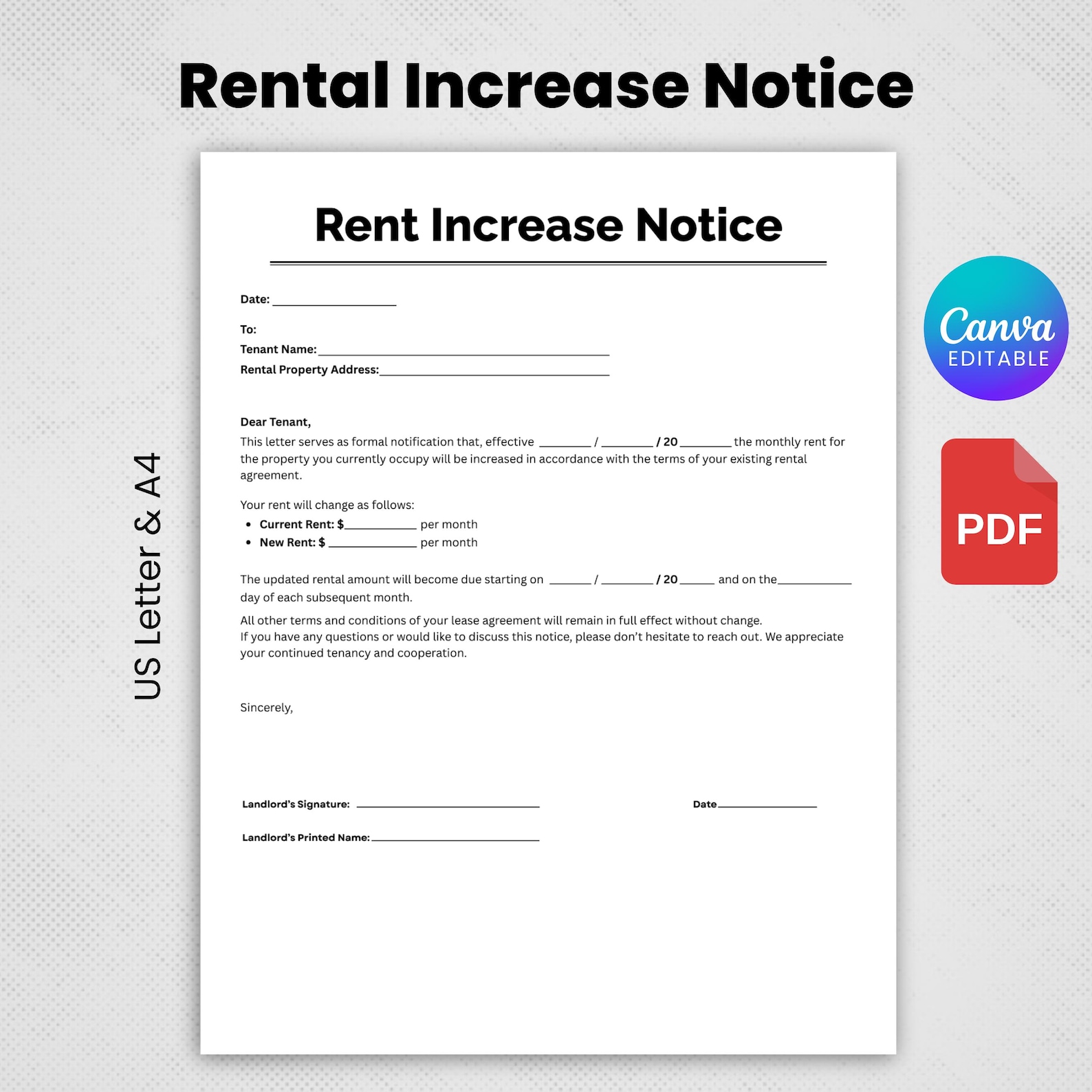 Increment Form.pdf Printable Rental Increase Notice, Rental Increamental Form, Rent ...