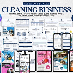 Cleaning business Bundle, Cleaning Forms bundle, Cleaning Service agreement, Cleaning Business Flyer, Cleaning Social media Posts