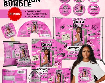 Prom Campaign Treat Bundle,Vote for Mean Queen Prom Mean Favors,Vote for me Prom Girl,Prom Sticker Prom Candy bundle