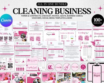 Cleaning business Bundle, Cleaning Forms bundle, Cleaning Service agreement, Cleaning Business Flyer, Cleaning Social media Posts
