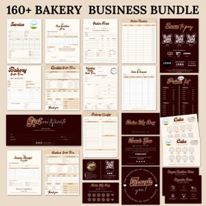 Bakery Business Bundle, Bakery Order Forms Canva Template, Digital Pricelist, Cookie Care Cards, Cake Cutting Guide, Instant Download