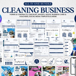 Cleaning business Bundle, Cleaning Forms bundle, Cleaning Service agreement, Cleaning Business Flyer, Cleaning Social media Posts