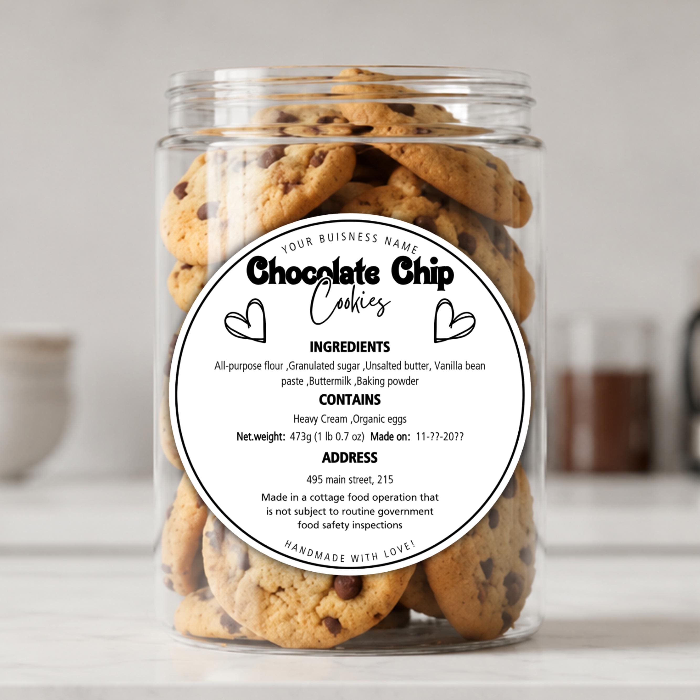 Editable Cottage Food Label Canva Template, DIY Bakery Ingredient ...
