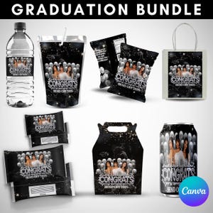 Graduation Party Favor Bundle, Graduation Chip Bag Canva Template, Graduation Party Favor Pack, Class of 2025 Grad Treat Packaging Bundle