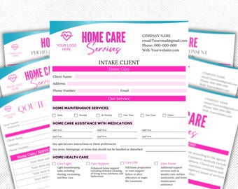 Home Care Business Forms, Client Intake Form For Home Care, Payment Form, Canva Template, Instant Download