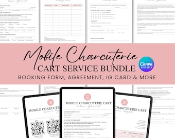 Mobile Charcuterie Cart Bundle, Event Vendor Contract Template,Party Rental Party Supplies Contract,Mobile Charcuterie Contract & Order Form