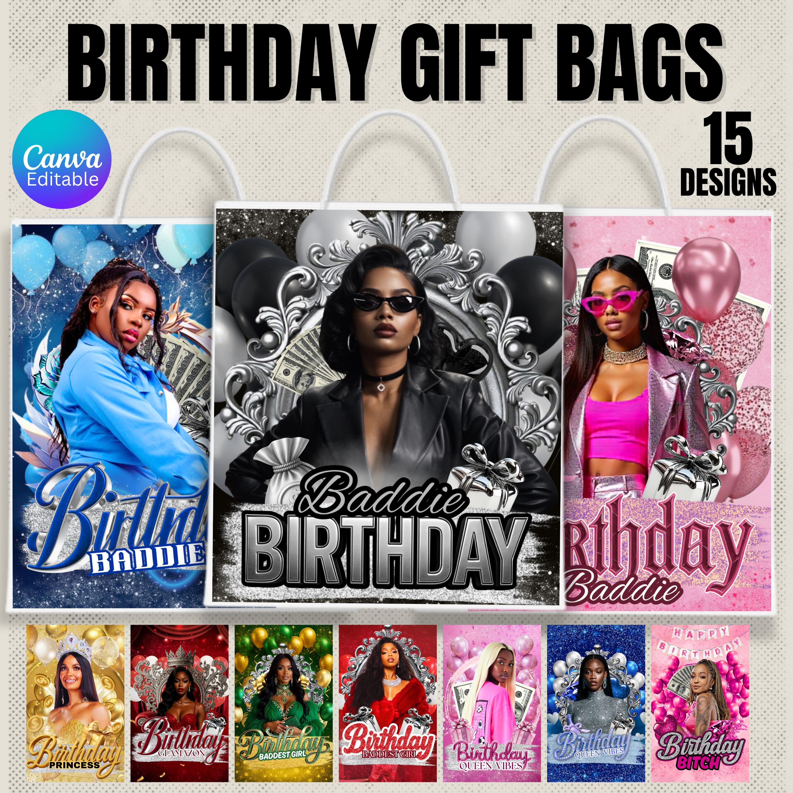 Editable Birthday Gift Bag Template, Birthday Party Favor Gift
