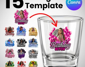 Shot Glass Sticker Template, Editable Party Shot Glass Template Customizable shot glass Design, Shot Glass Sticker Template Party shot glass
