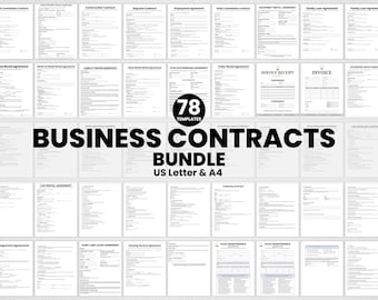 35+ Business Editable Legal Contract & Agreement Template Bundle, Printable Legal Forms Kit, Digital Download