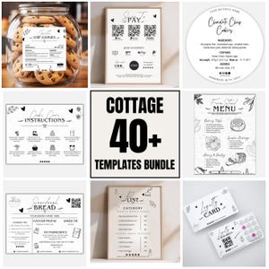 Cottage Food Labels Bundle, Farm Stand Menu, Cottage Bakery Business Canva Templates, Cookie Labels, QR Code Sign Price List Loyalty Cards