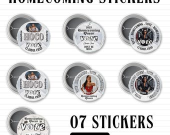 Vote Homecoming Stickers, Class Campaign Sticker, Class Campaign, Homecoming Campaign, Vote Homecoming Queen, Stickers, Canva Template
