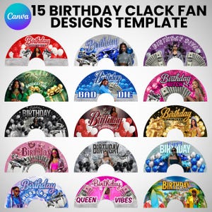 Birthday Clack Fan Canva Editable Template, Birthday Clack Fan Template, Clack Fan Bundle for Dukes and Boots, Clack Fan Design Canva