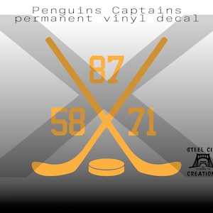 Pittsburgh Penguins Captain&#39;s - Vinyl Permanent Decal Sticker, Car Decal, Laptop Decal, Water Bottle Decal, vinyl Decals, Qty 3