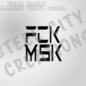 FCK MSK - Anti Elon Musk Vinyl Permanent Decal Sticker, Car Decal, Laptop Decal, Water Bottle Decal, Qty 2 - 4in W x 4in H vinyl decals