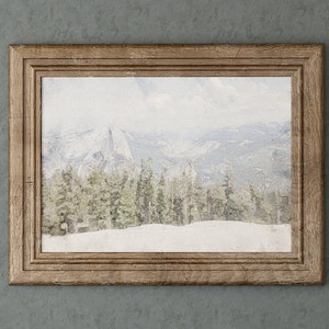 Montañas del bosque paisaje alpino original hecho a mano acuarela arte de la pared Cartel decoración de la pared decoración de la oficina
