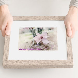 Dipinto ad acquerello con magnolia per la festa della mamma, regalo originale fatto a mano per la festa della mamma