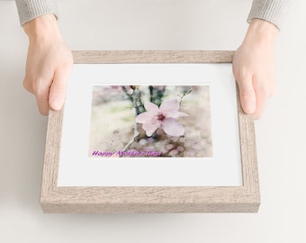 Happy Mother's Day Magnolia Watercolor Painting Original Handmade Mother's Day gift