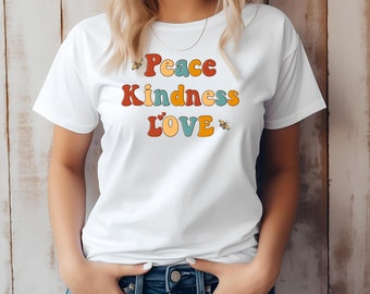 Peace, Kindness, Butterflies, Gifts for Wife, Gifts for Girls, Womens Tee, Funny Shirt, Gifts for Girls, Happiness Tee, Gifts for Girlfriend