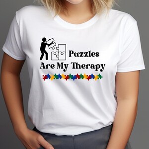 Therapeutic Graphic Tee, Puzzle Lover T-Shirt, Relaxing Puzzle Addict Shirt, Stress Relief Tee, Unisex Puzzle Enthusiast Top