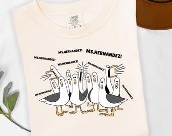 Funny Personalized Teacher Shirt | Custom Name Tee | Classroom Seagull Shirt | Elementary  Gift | Back to School