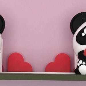 3D Printed Panda Business Card Holder | Cute Desk Organizer | Kawaii Office Decor | Heart Panda Card Display | Unique Animal Gift
