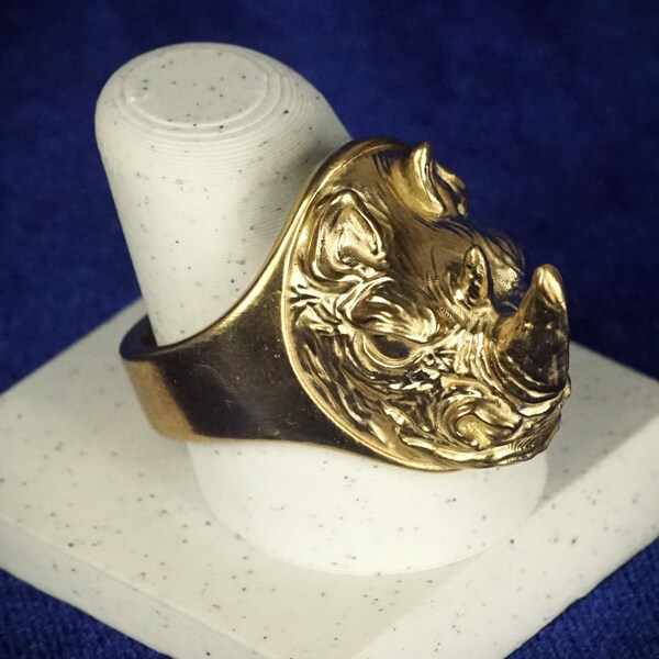 Bague rhinoceros bronze