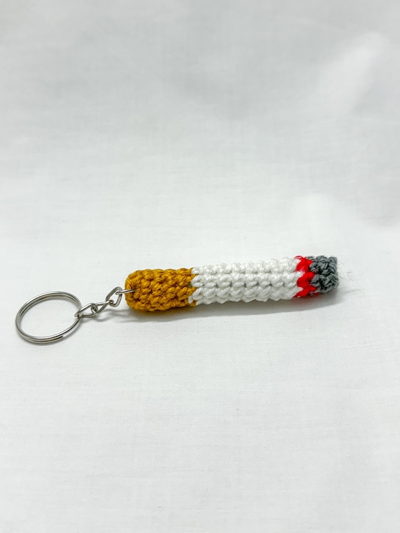 Crochet Cigarette Keychain Pattern - Easy to Follow Crochet Patterns for  Beginners Unique Gift for Smokers Funny Keychain and Decoration