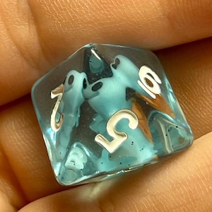 Squirtle Dice Set: Glitter Resin D&D Dice, 7pc