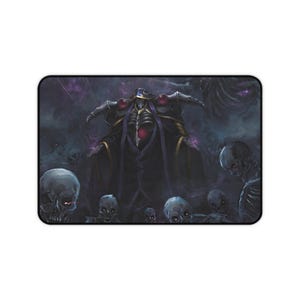 May include: A dark fantasy illustration of a skeletal figure wearing a black robe and a crown with red gems. The figure is surrounded by smaller skeletal figures.