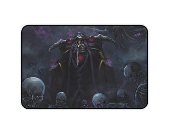 May include: A dark fantasy illustration of a skeletal figure wearing a black robe and a crown with red gems. The figure is surrounded by smaller skeletal figures.