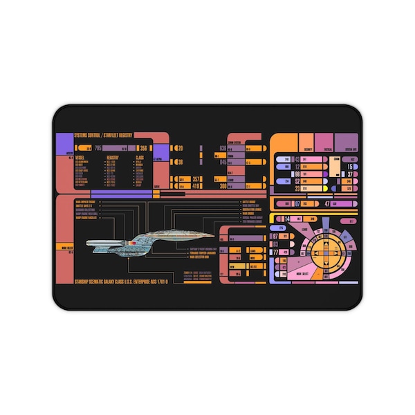 TNG Enterprise LCARs Desk Mat – Star Trek Gaming Playmat