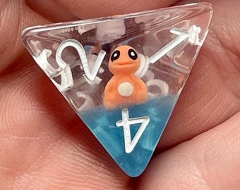 Charmander Resin Dice Set: Glitter D&D Dice, 7pc Polyhedral