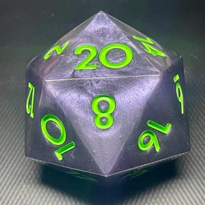 Giant 100mm Resin D20 Dice: Critical Mass for DnD, RPG