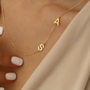 Regalo personalizado, collar con inicial, collar personalizado, regalo de cumpleaños, colgante con letra familiar, collar de la amistad, regalo de San Valentín