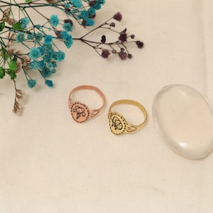 Birth Flower Ring, Floral Ring, Bridesmaid Gift, Minimalist Ring, Dainty Mom Ring, Girlfriend Gift, Birthday Gift Idea, Valentine&#39;s Day Gift
