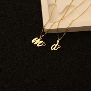 Collar con inicial de corazón personalizado, joyería con letras de plata esterlina, regalo para mamá, regalo de cumpleaños, collar de la amistad, regalo de San Valentín,