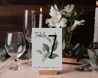 Printable Beautiful Simple Watercolor Table Numbers | Modern Old Money Style | Simple Wedding Table Numbers | Simple Party Table Numbers