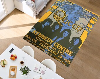 Classic Rock Band Retro Poster Rug, Vintage Music Concert Carpet, 80s Rock Music Decor, Retro Band Merch Area Rug, Music Decor Floor Mat
