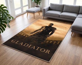 Ancient Warrior Movie Poster Area Rug Washable Non Slip Floor Mat Epic Cinema Room Decor
