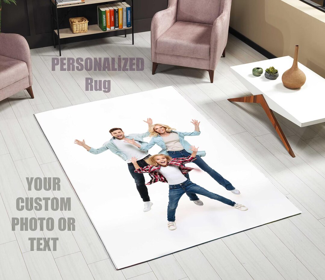 Photo Rug Make Custom Rectangular Photo Rug, Personalized Non-slip Washable Area Rug ...
