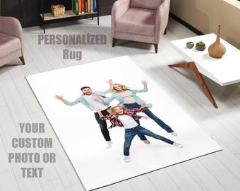 Custom Rectangular Photo Rug, Personalized Non-Slip Washable Area Rug, Your Image or Logo,| Custom Size, Living Room Bedroom Hallway Kitchen