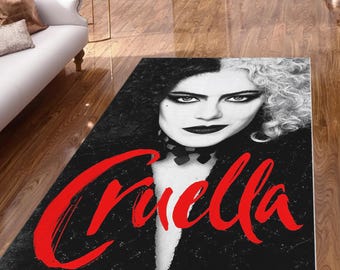 Black White Red Portrait Movie Poster Area Rug Washable Non Slip Floor Mat Decor