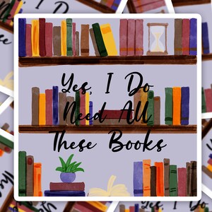 Book Lovers' laptop, kindle, water bottle decal. Waterproof and durable 3 inch sticker.