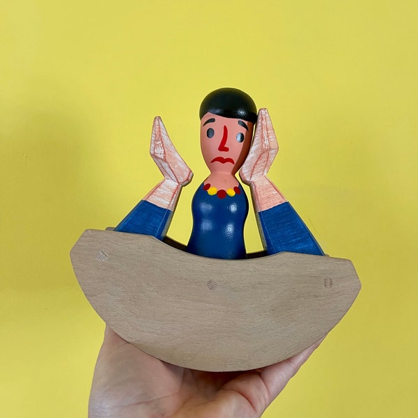 Handmade Wooden Miroslav Trejtnar Rocking Puppet Toy